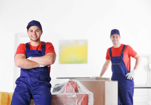 Office removals team planning a business move in Goddington