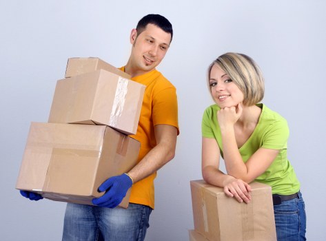 Removal van parked for a local move near Goddington homes