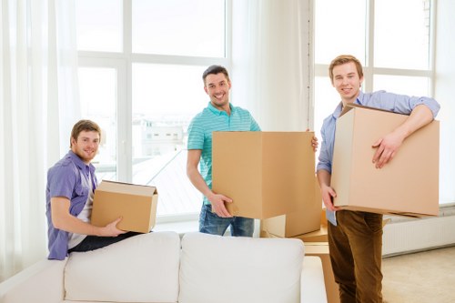 Staff protecting property and managing access during a move