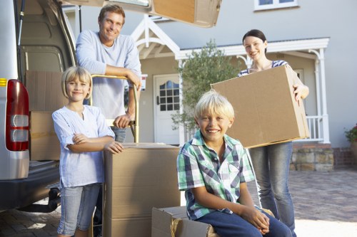 Moving van and team assisting with a residential relocation