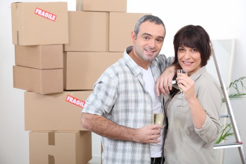 Commercial moving team handling office relocation logistics